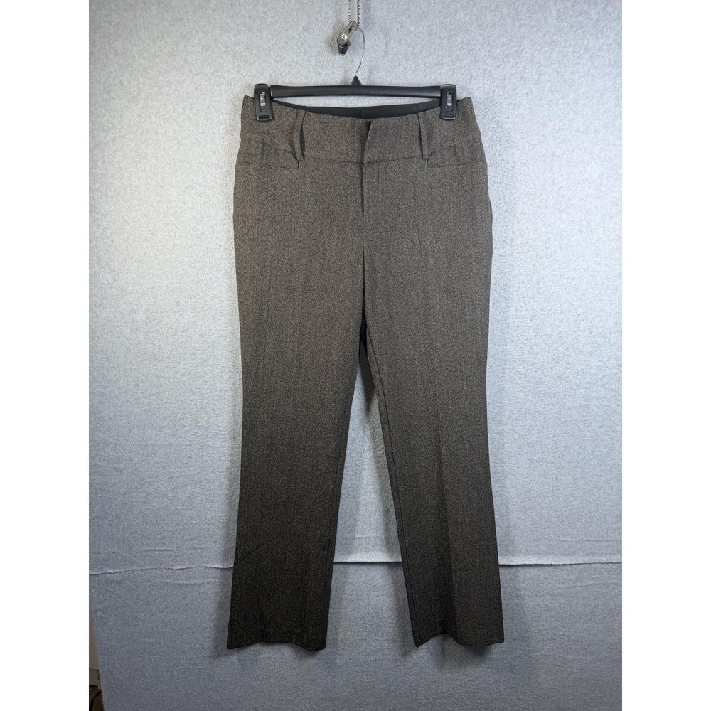 APT 9 Pants Womens 8 Brown Twill Straight Leg Stretch Dress Career Office Work